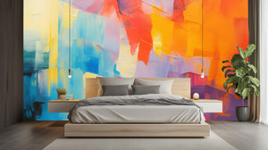 Abstract Multi Color wallpaper for Bedroom