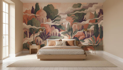 Abstract Multi Color wallpaper for Bedroom