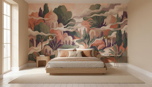 Abstract Multi Color wallpaper for Bedroom