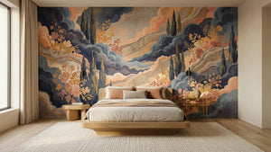 Abstract Multi Color wallpaper for Bedroom