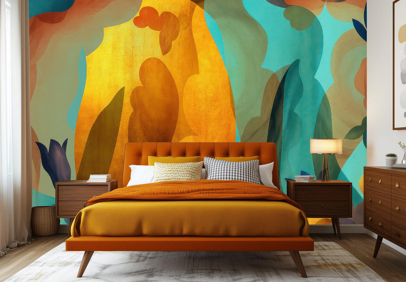 Abstract Multi Color wallpaper for Bedroom