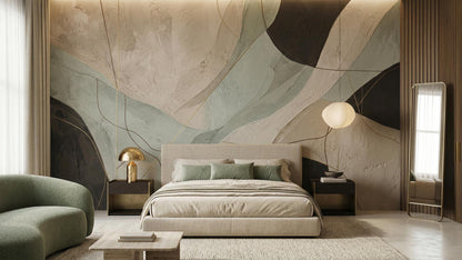 Abstract Multi Color wallpaper for Bedroom
