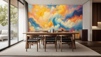 Abstract Multi Color wallpaper for Dining Room