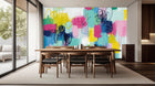 Abstract Multi Color wallpaper for Dining Room