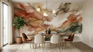 Abstract Multi Color wallpaper for Dining Room