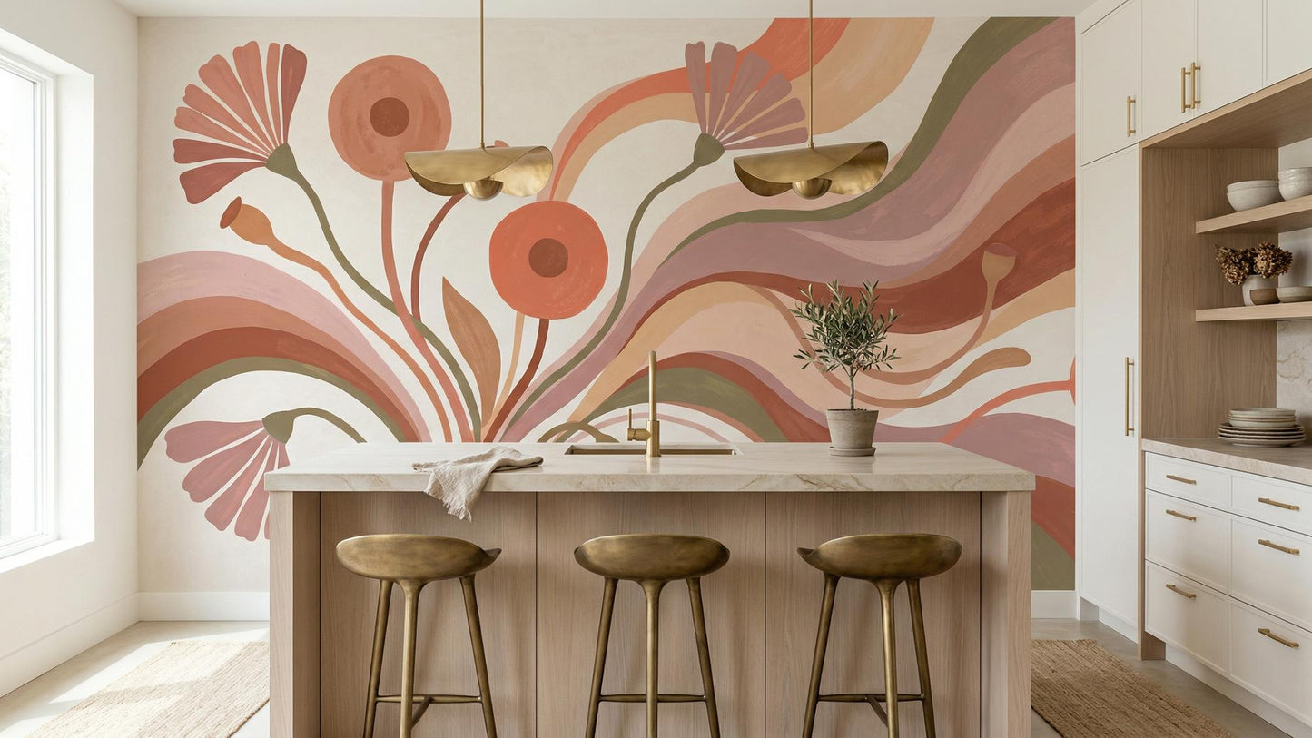 Abstract Multi Color wallpaper for Kitchen