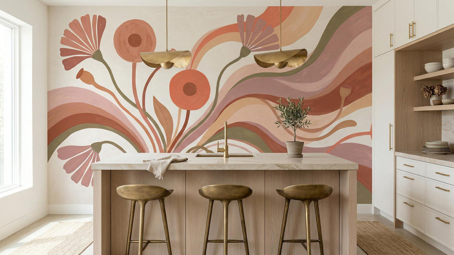 Abstract Multi Color wallpaper for Kitchen