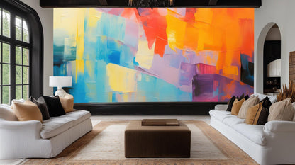 Abstract Multi Color wallpaper for Living Room