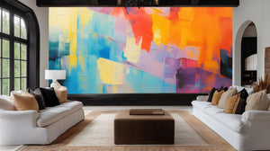 Abstract Multi Color wallpaper for Living Room