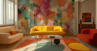 Abstract Multi Color wallpaper for Living Room
