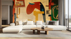 Abstract Multi Color wallpaper for Living Room