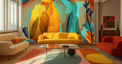 Abstract Multi Color wallpaper for Living Room