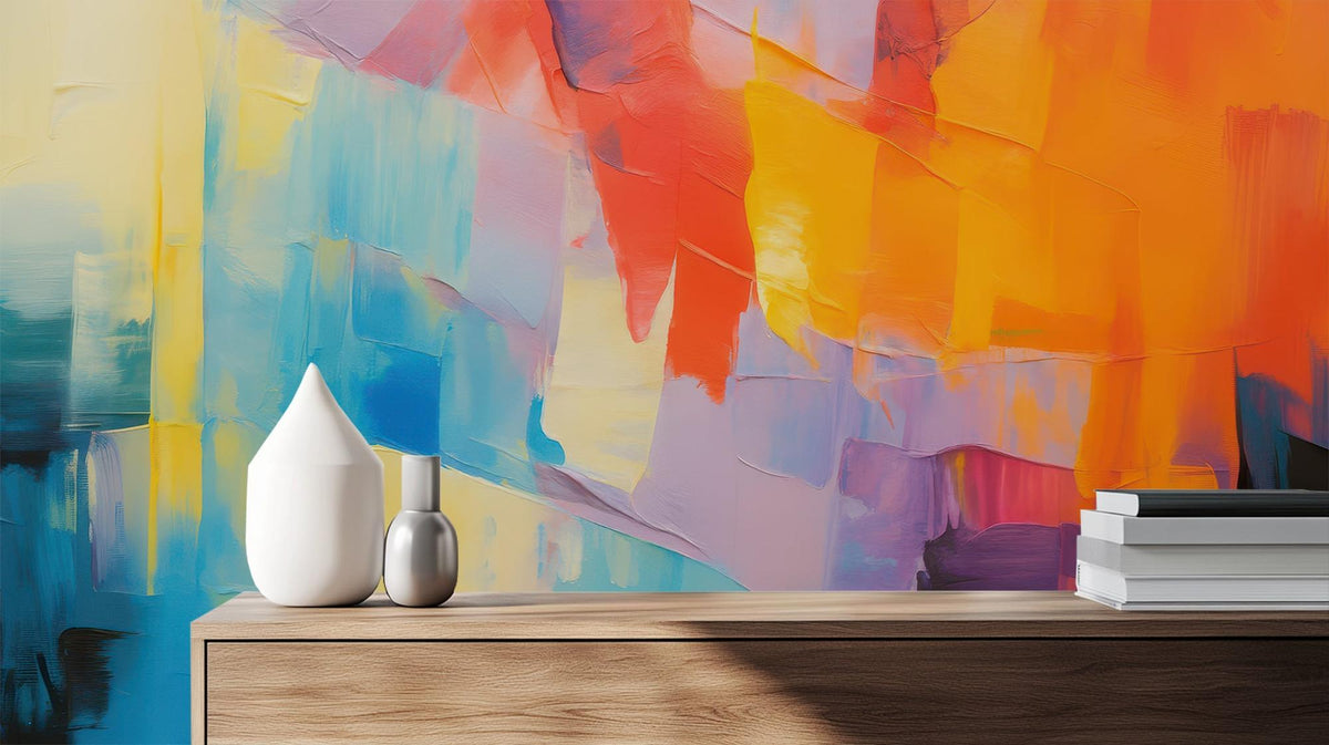 Abstract Multi Color wallpaper for Living Room