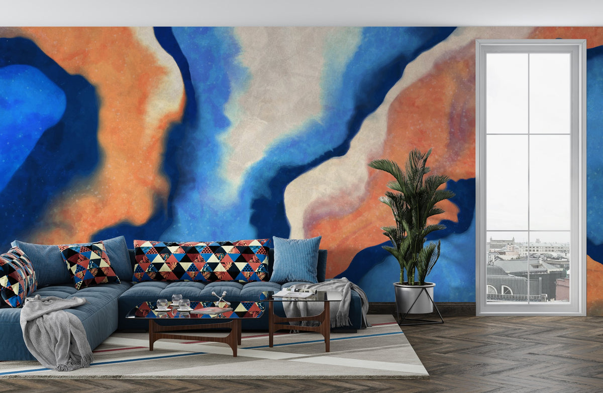 Abstract Multi Color wallpaper for Living Room