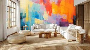Abstract Multi Color wallpaper for Living Room