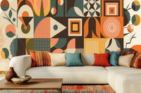 Abstract Multi Color wallpaper for Living Room