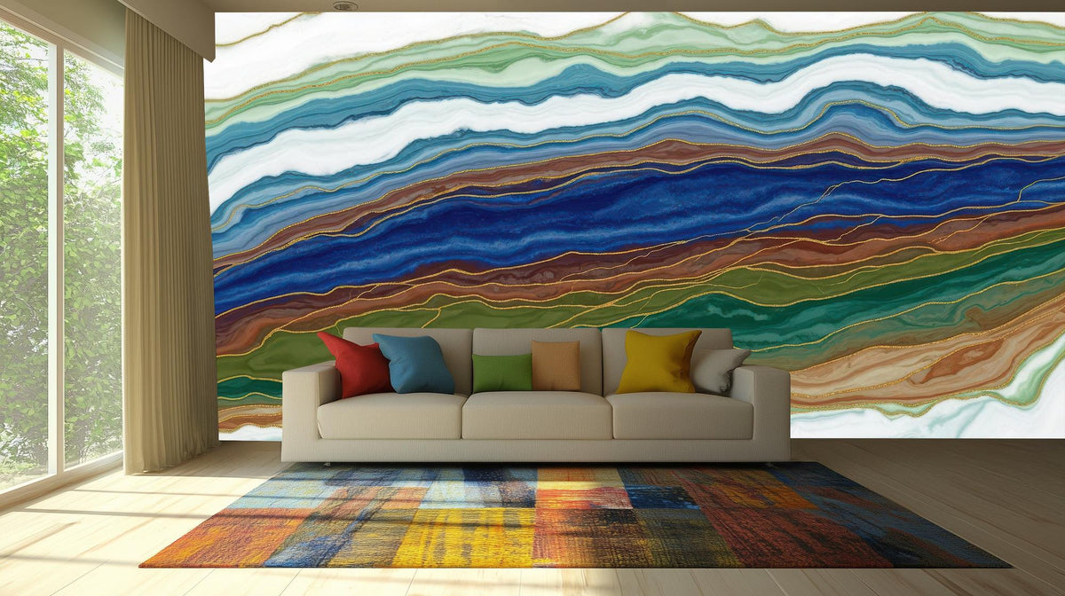 Abstract Multi Color wallpaper for Living Room