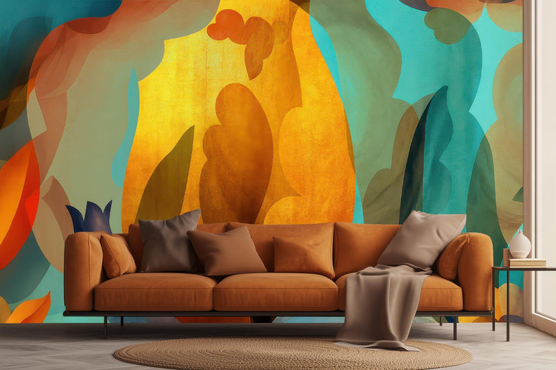 Abstract Multi Color wallpaper for Living Room