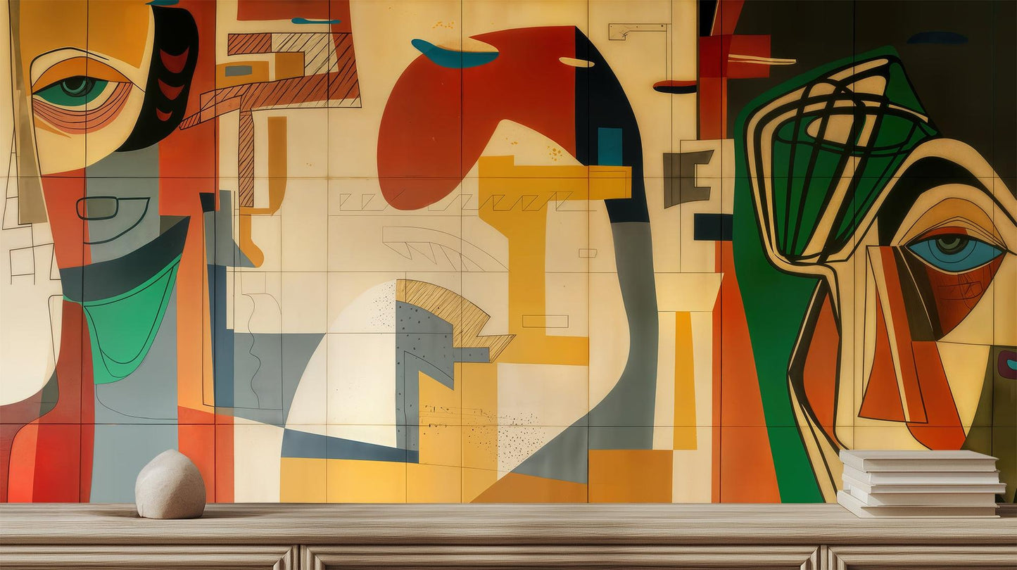 Abstract Multi Color wallpaper for Living Room