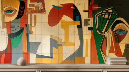 Abstract Multi Color wallpaper for Living Room