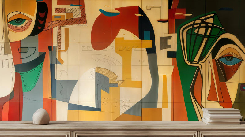 Abstract Multi Color wallpaper for Living Room