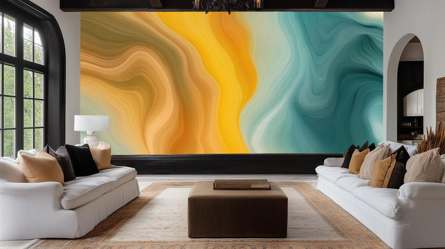 Abstract Multi Color wallpaper for Living Room
