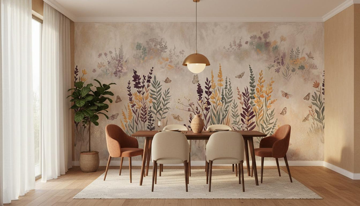 Art Nouveau Multi Color wallpaper for Dining Room