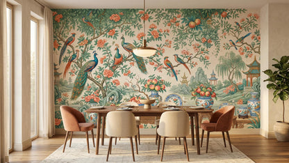 Chinoiserie Multi Color wallpaper for Dining Room