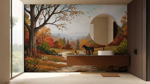Contemporary Multi Color wallpaper for Bathroom