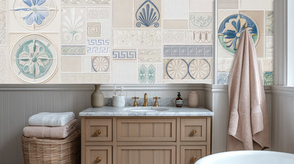 Contemporary Multi Color wallpaper for Bathroom