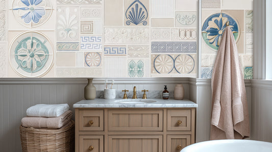 Contemporary Multi Color wallpaper for Bathroom
