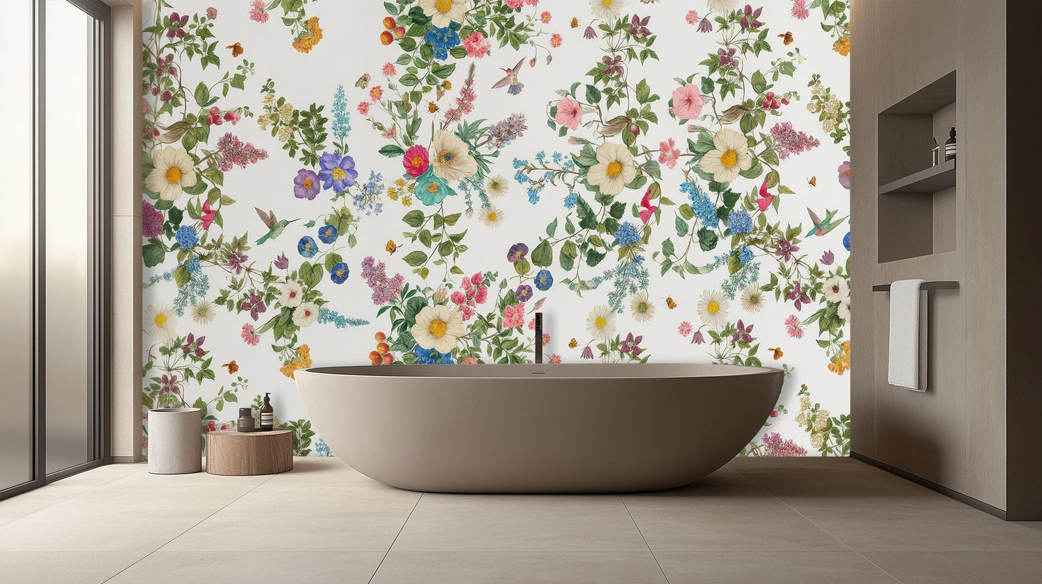Contemporary Multi Color wallpaper for Bathroom