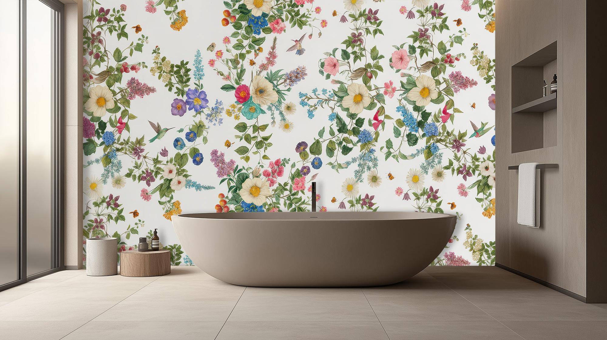 Banyo için Çağdaş Çok Renkli duvar kağıdı