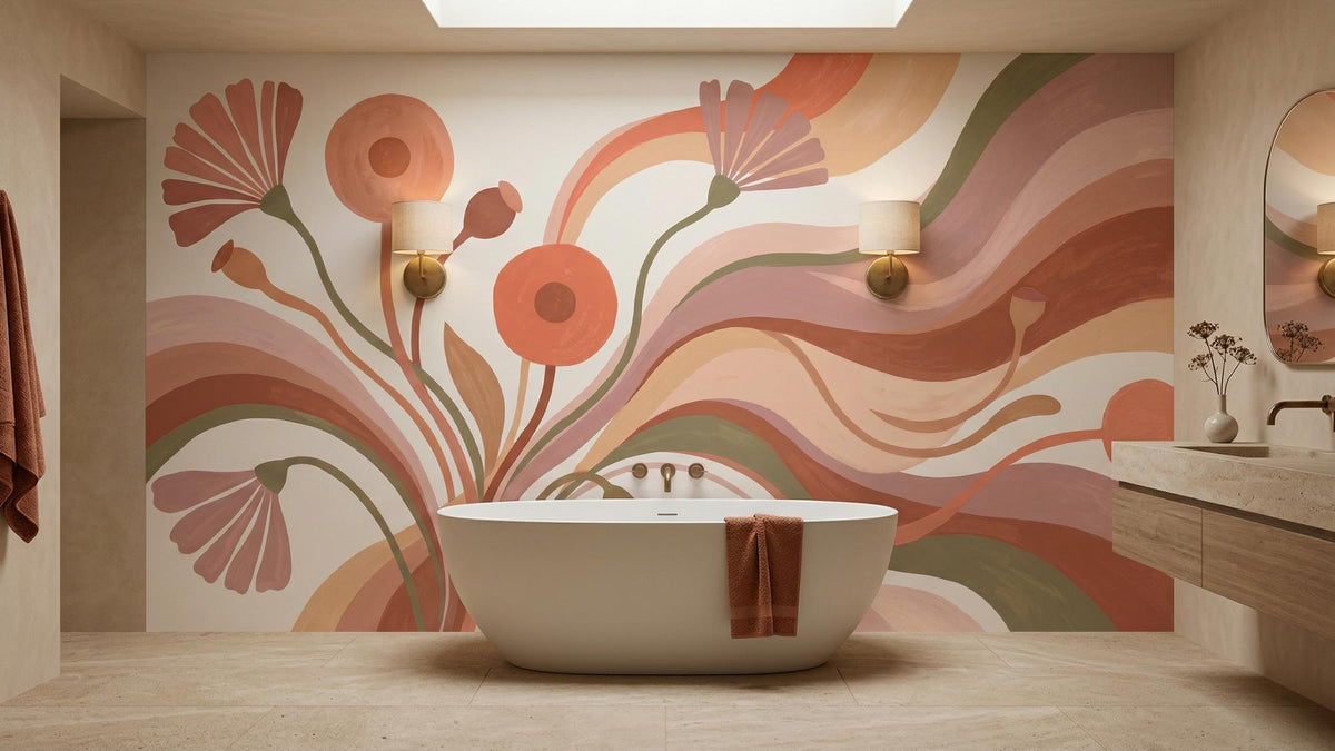 Contemporary Multi Color wallpaper for Bathroom