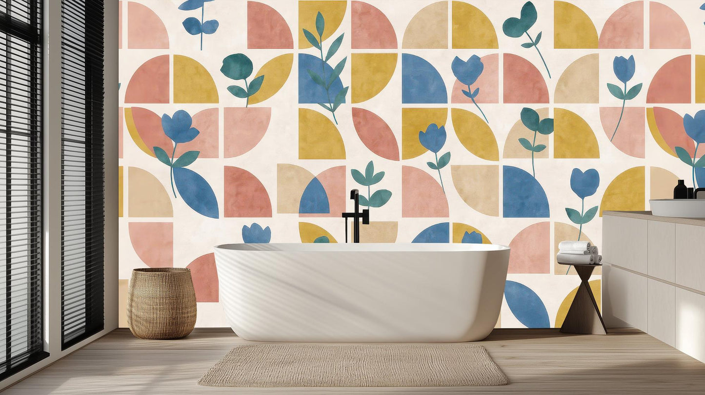 Contemporary Multi Color wallpaper for Bathroom