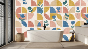 Contemporary Multi Color wallpaper for Bathroom