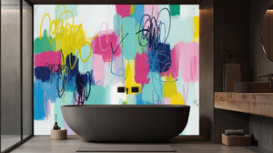 Contemporary Multi Color wallpaper for Bathroom