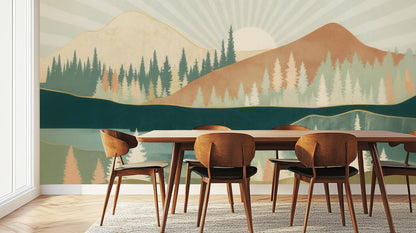 Contemporary Multi Color wallpaper for Dining Room