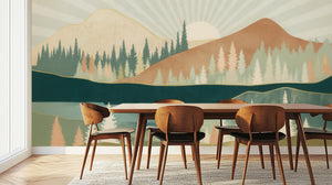 Contemporary Multi Color wallpaper for Dining Room