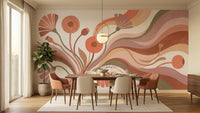 Contemporary Multi Color wallpaper for Dining Room
