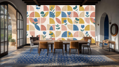 Contemporary Multi Color wallpaper for Dining Room