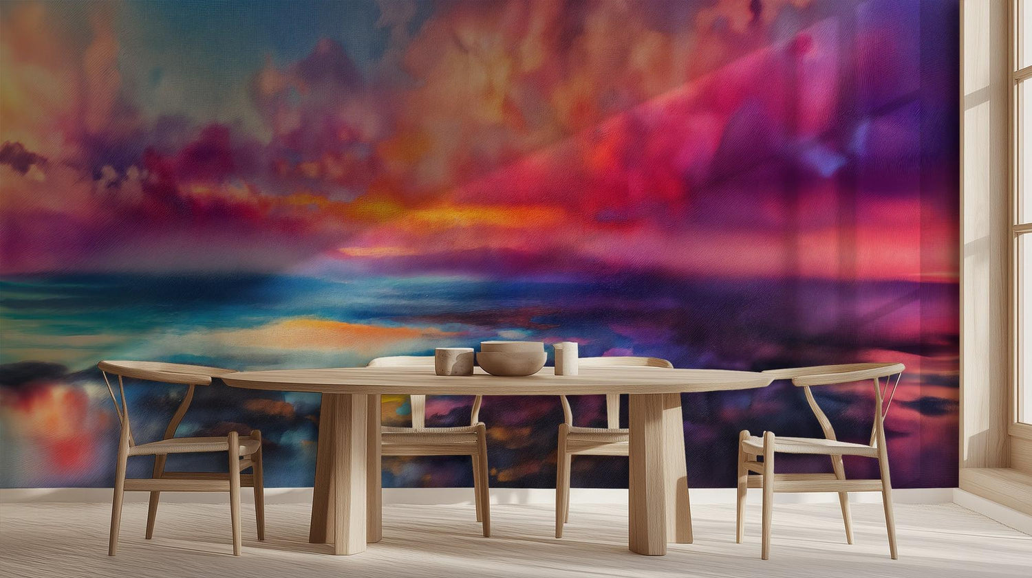 Contemporary Multi Color wallpaper for Dining Room