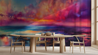 Contemporary Multi Color wallpaper for Dining Room