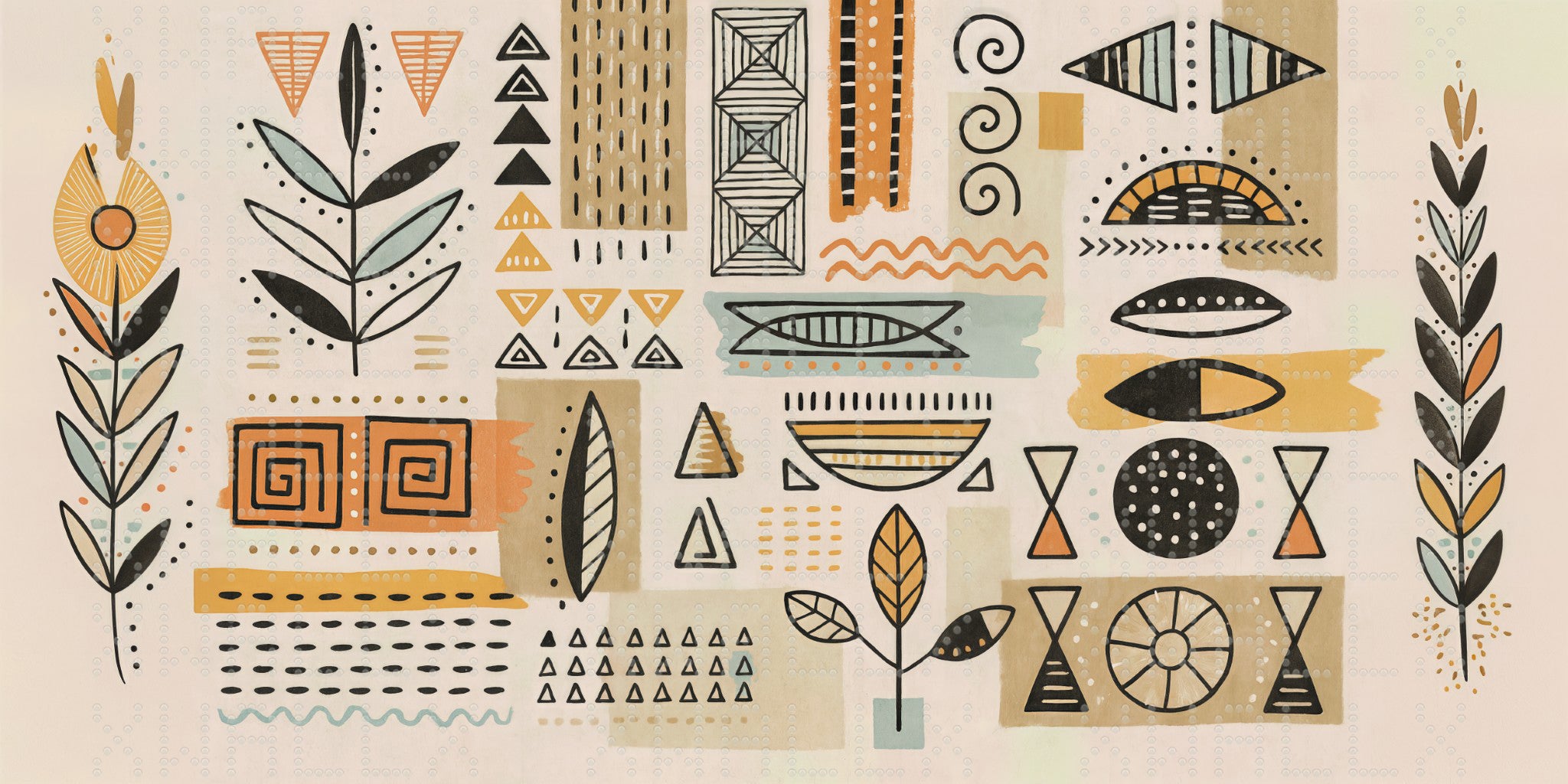 Earthy Geometric Pattern Wallpaper