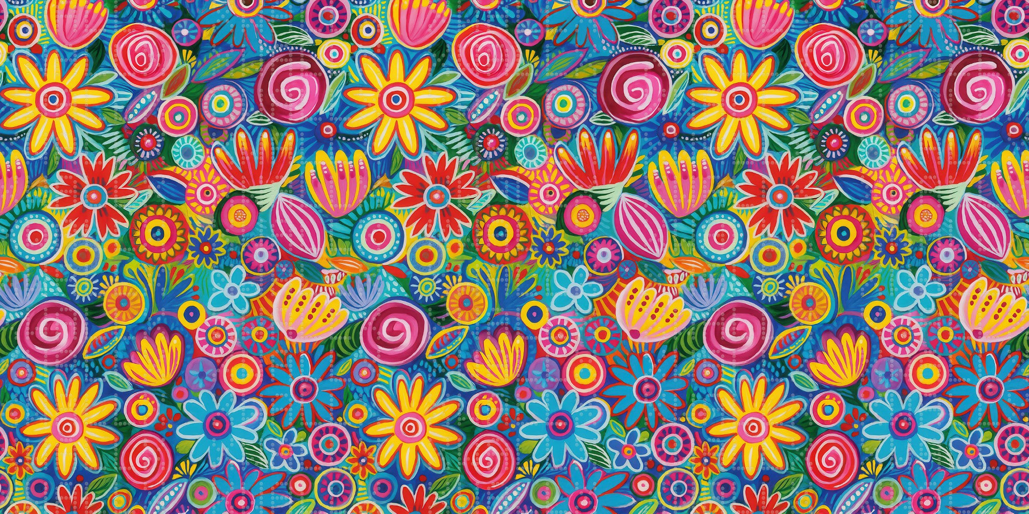 Vibrant Floral Cluster Wallpaper
