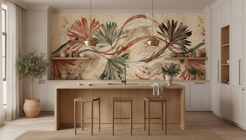 Contemporary Multi Color wallpaper for Kitchen