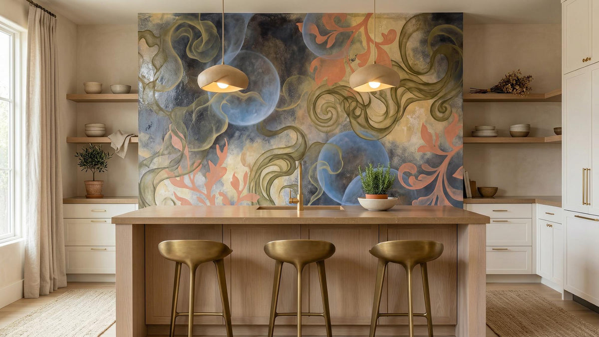 Contemporary Multi Color wallpaper for Kitchen