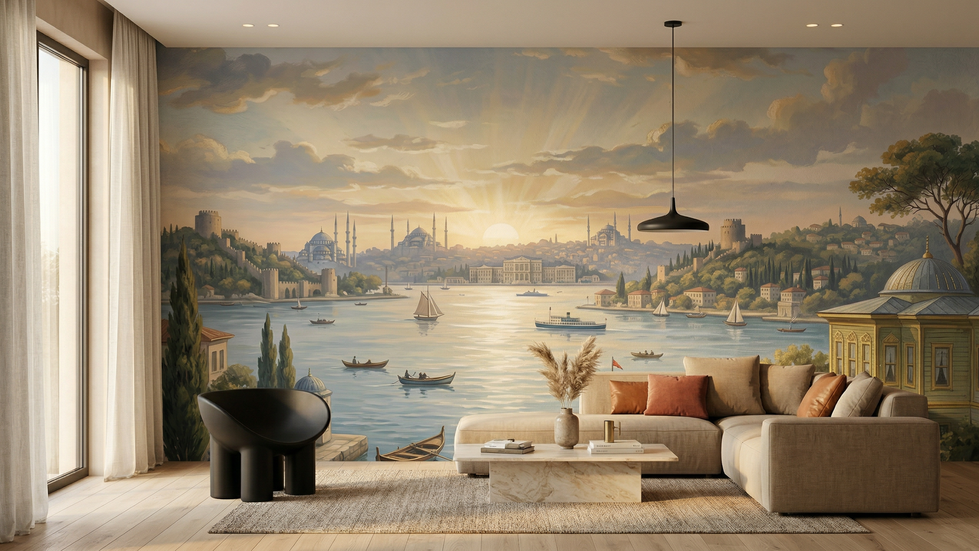 Contemporary Multi Color wallpaper for Living Room