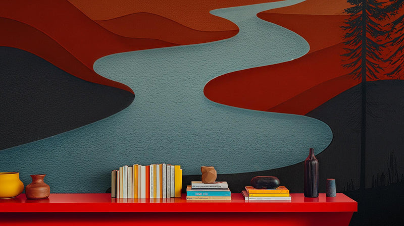 Contemporary Multi Color wallpaper for Living Room
