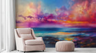Contemporary Sunset Multi Color wallpaper for Living Room